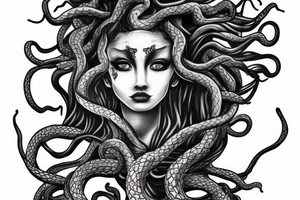 medusa statue tattoo idea