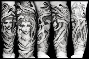 medusa statue tattoo idea