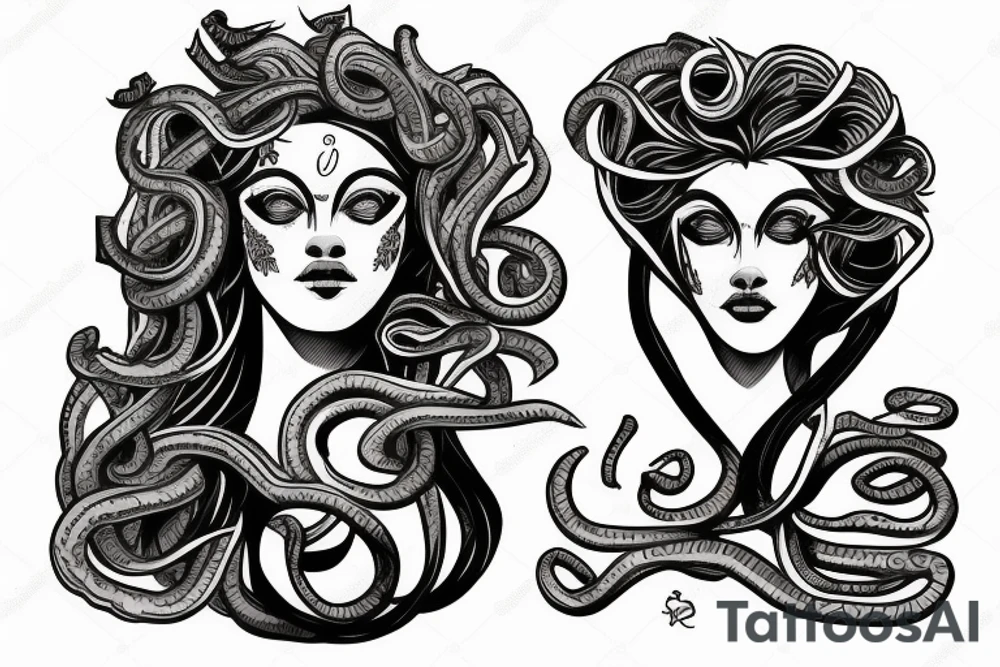 medusa statue tattoo idea