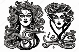 medusa statue tattoo idea