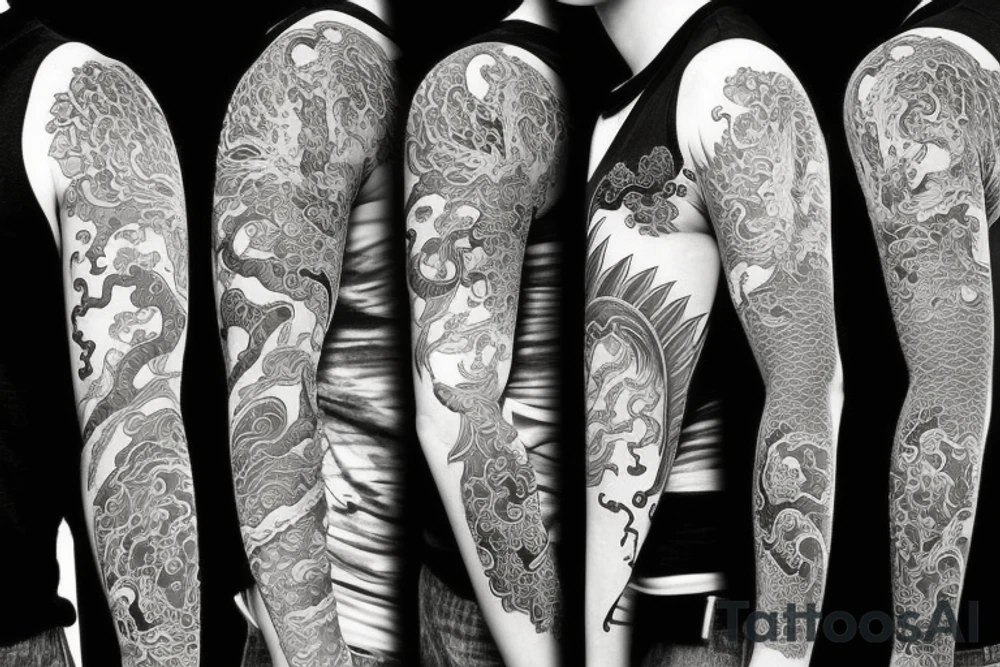 half sleeve with elements of stoicism and a dragon tattoo idea
