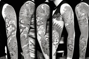 half sleeve with elements of stoicism and a dragon tattoo idea
