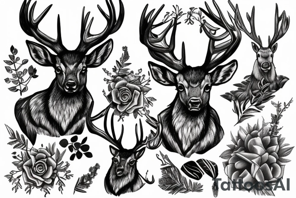 Stag in forbidden Forrest tattoo idea