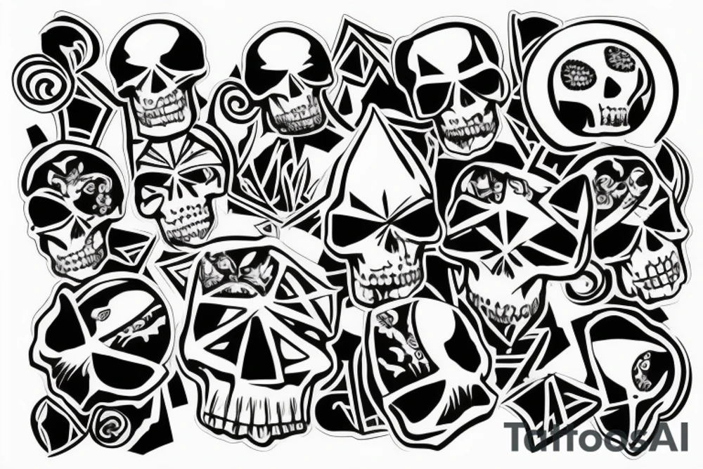 skull with the word antihype tattoo idea