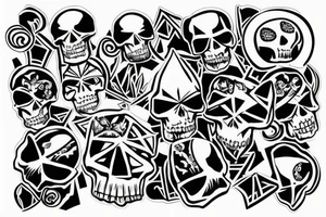 skull with the word antihype tattoo idea