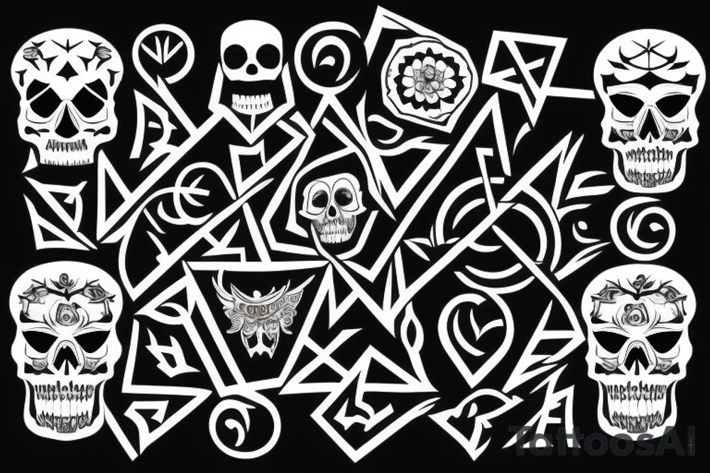 skull with the word antihype tattoo idea
