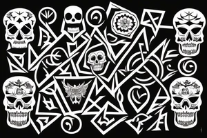 skull with the word antihype tattoo idea