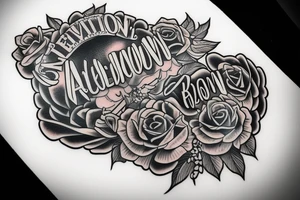 A tattoo that features the words 'Rebelion' and 'Abovecolin'. tattoo idea