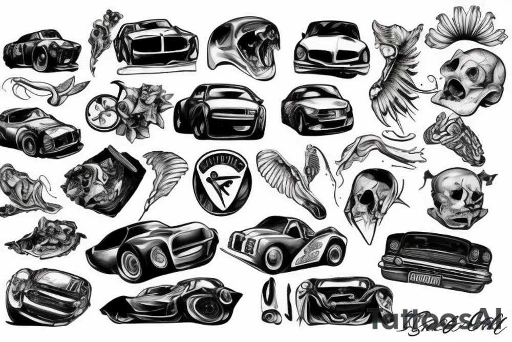Car crash tattoo idea