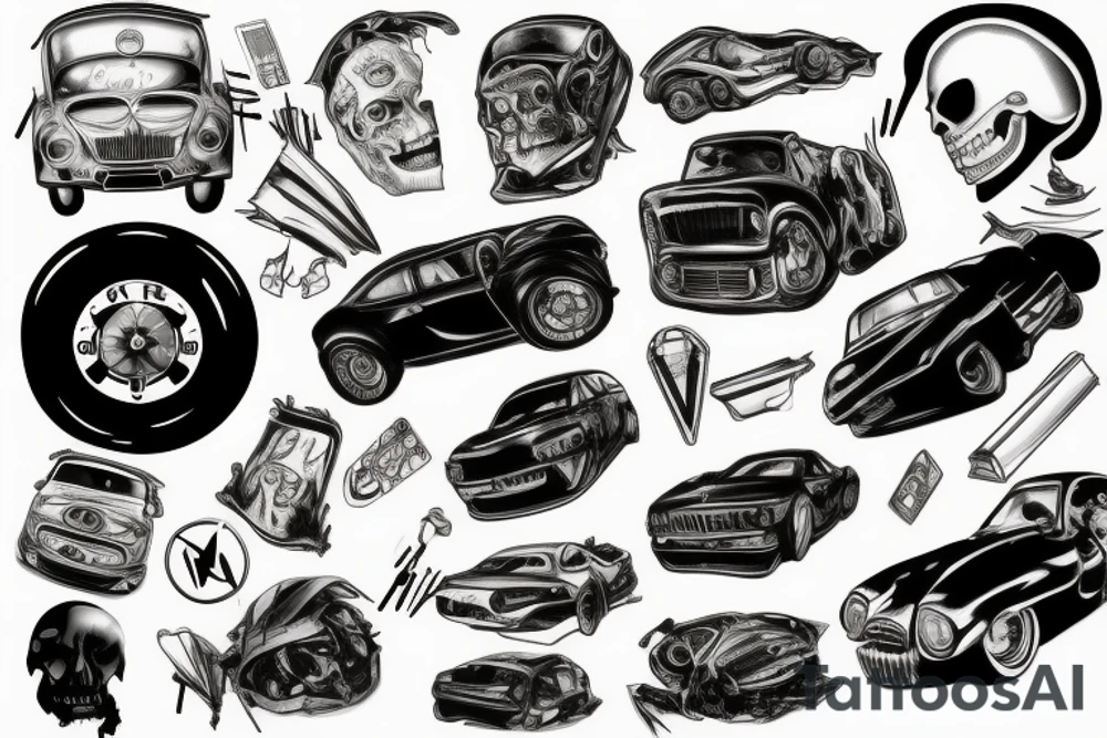 Car crash tattoo idea
