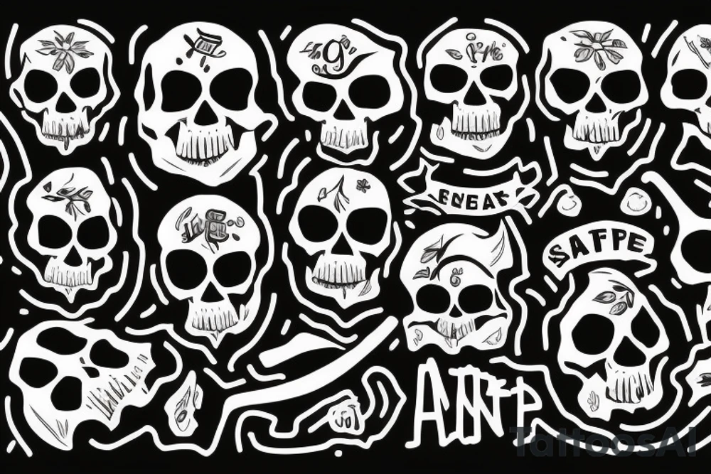 skull with the word antihype tattoo idea