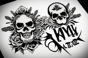 skull with the word antihype tattoo idea