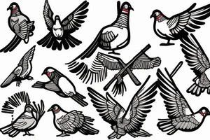 pigeons and a cross tattoo idea