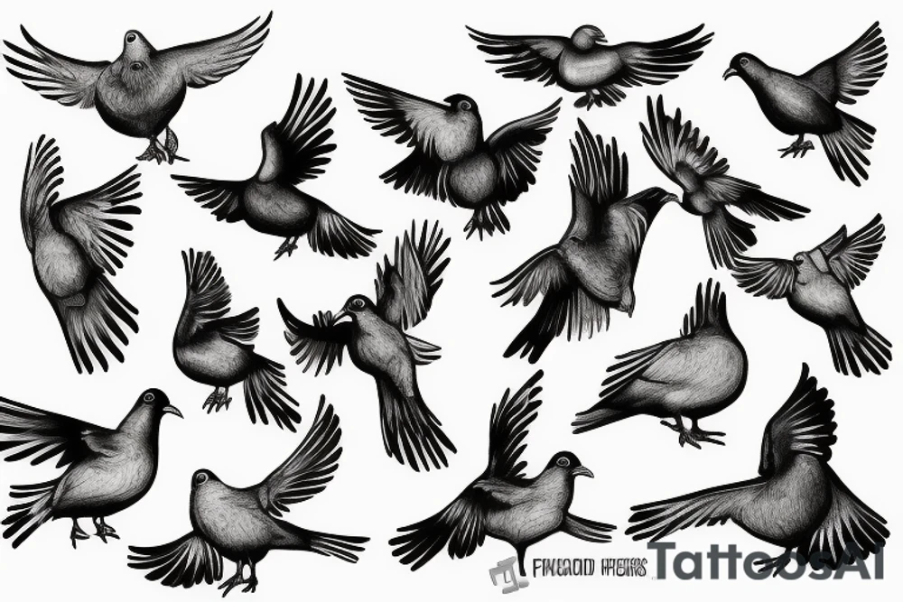 pigeons and a cross tattoo idea