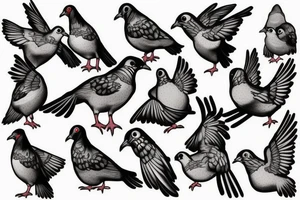 pigeons and a cross tattoo idea