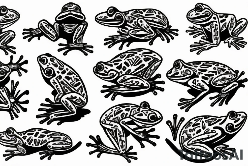 Frog skateboarding american traditional tattoo idea