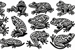 Frog skateboarding american traditional tattoo idea