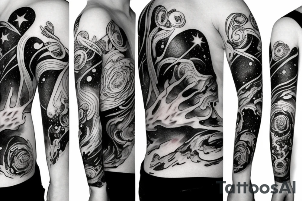 human that carries the universe tattoo idea