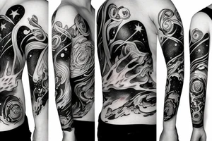 human that carries the universe tattoo idea
