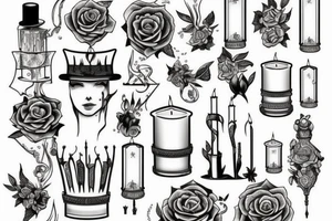 Victorian candle tattoo idea