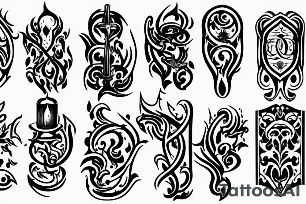medieval candle tattoo idea