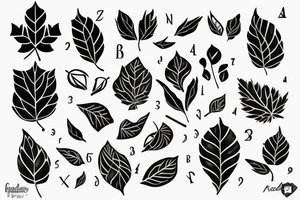 leaf birth month February tattoo idea