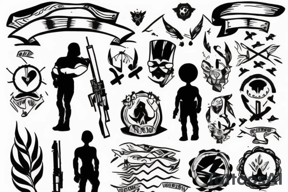A lone soldier in the dawn of day tattoo idea