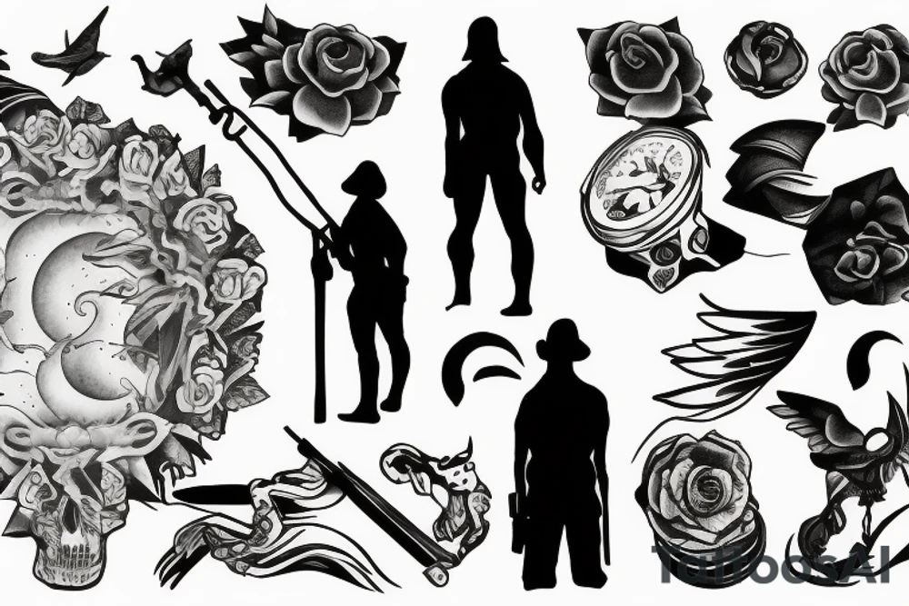 A lone soldier in the dawn of day tattoo idea