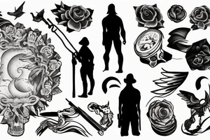 A lone soldier in the dawn of day tattoo idea