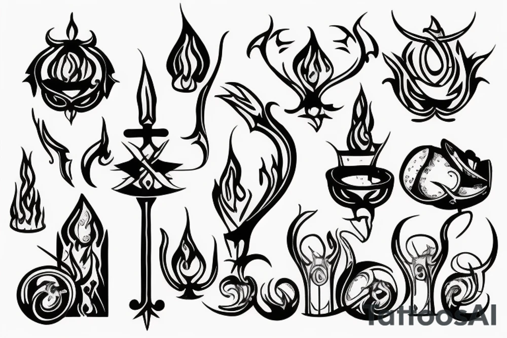 medieval candle tattoo idea