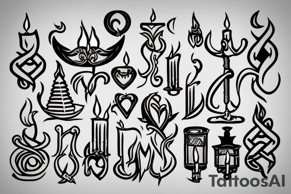 medieval candle tattoo idea