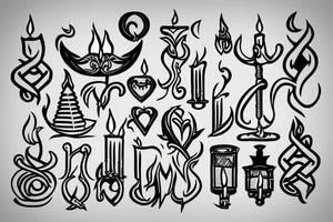 medieval candle tattoo idea