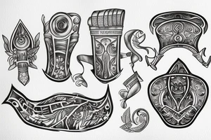 A silver trumpet tattoo idea