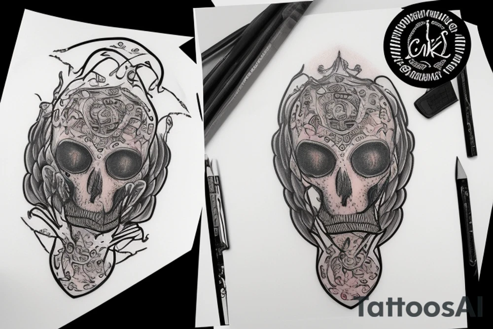 Chiński smok w płomieniach tattoo idea