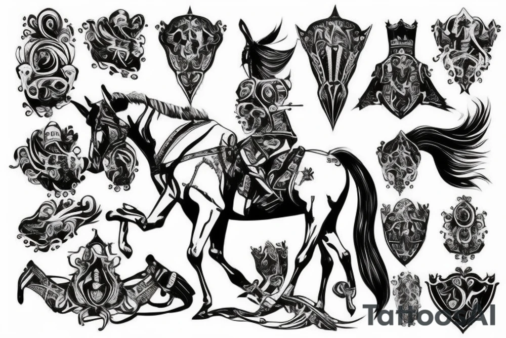 Knight on horse tattoo idea
