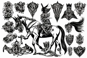 Knight on horse tattoo idea
