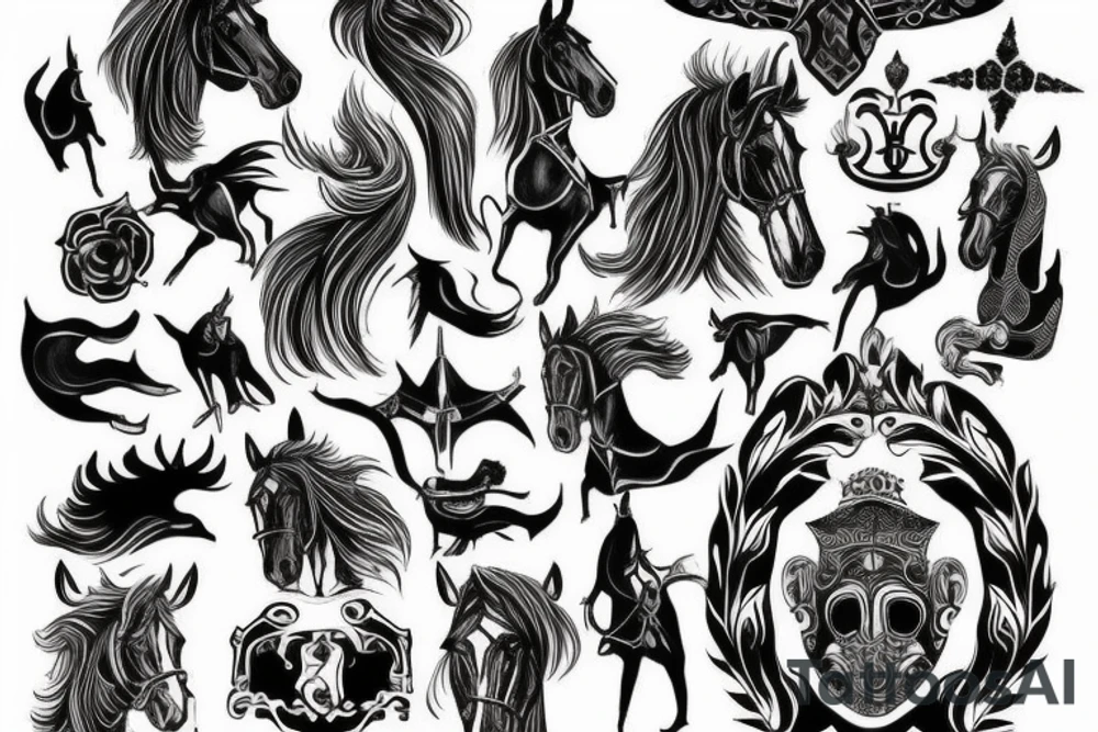 Knight on horse tattoo idea