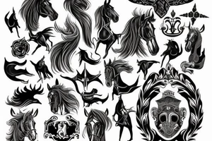 Knight on horse tattoo idea