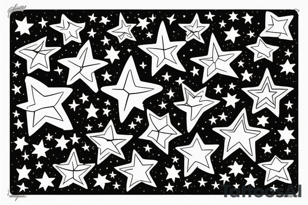 A girl playing with a star tattoo idea