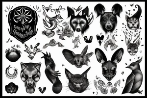 a reflection of a dark but very good soul with references to animals tattoo idea