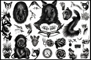 a reflection of a dark but very good soul with references to animals tattoo idea
