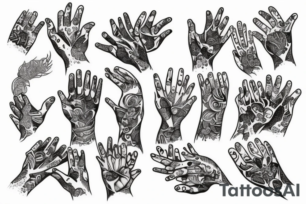 Two hands holding each other tattoo idea