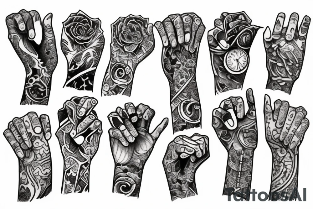 Two hands holding each other tattoo idea