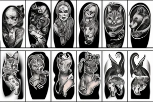 a reflection of a dark but very good soul with references to animals tattoo idea