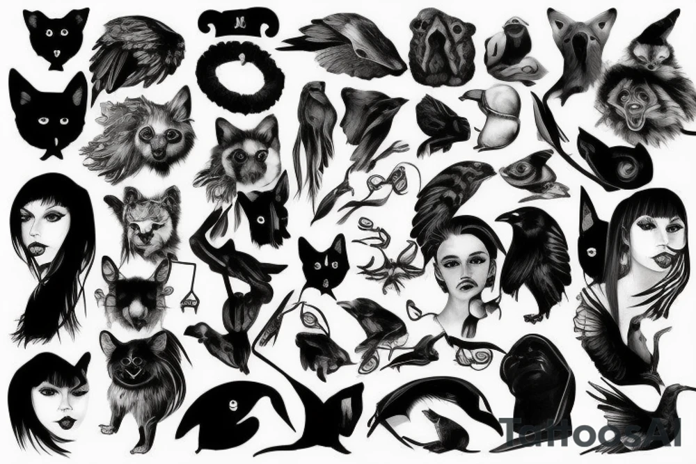 a reflection of a dark but very good soul with references to animals tattoo idea