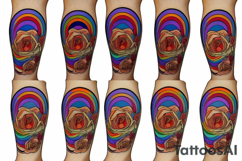 the number seven, with gay rainbow colours tattoo idea