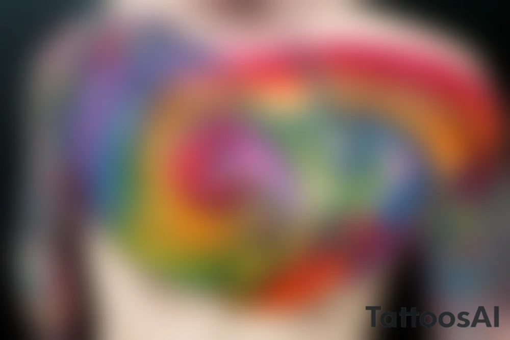 the number 7, with gay rainbow colours tattoo idea
