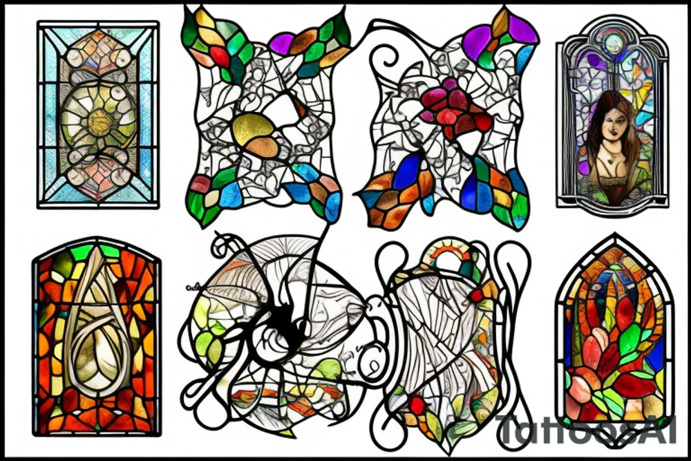 broken stained glass tattoo idea