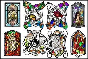 broken stained glass tattoo idea