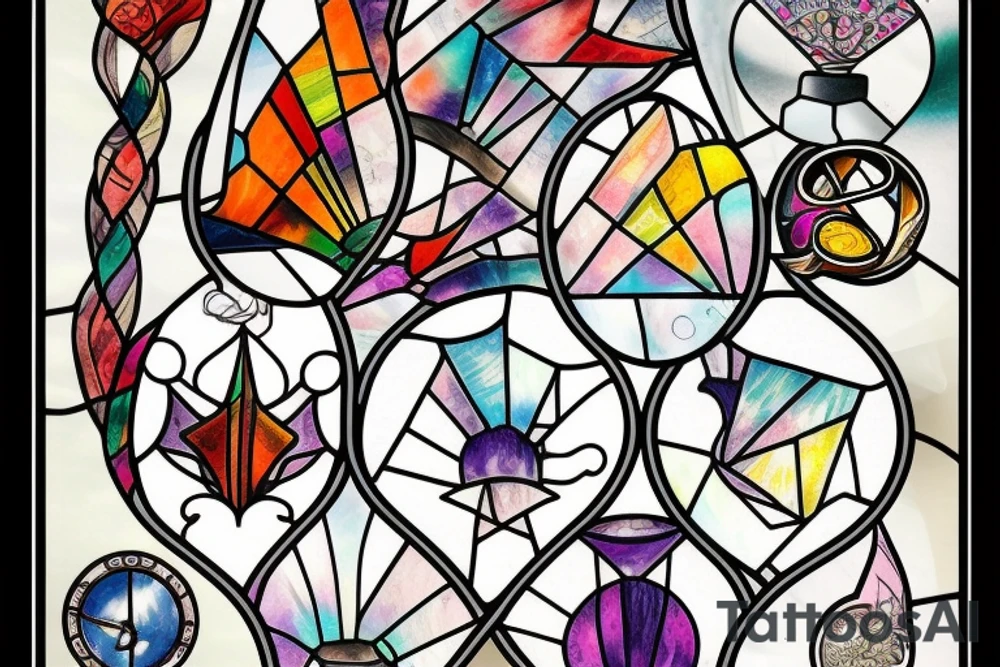broken stained glass tattoo idea